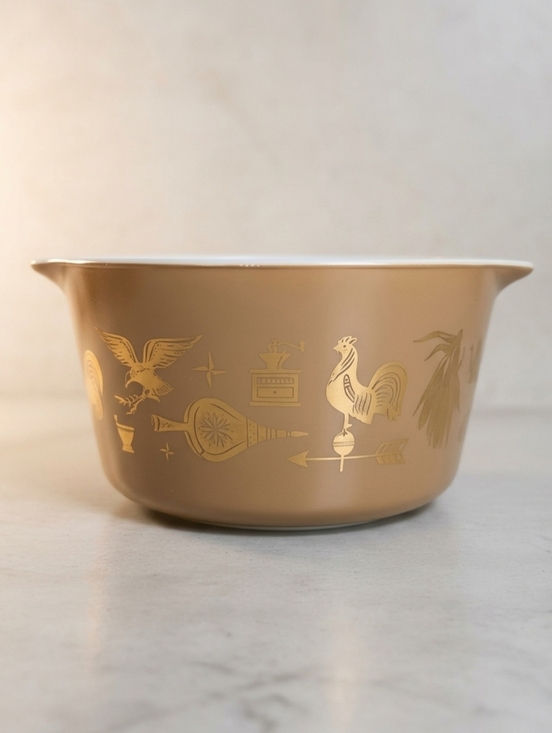 Pyrex Other - Pyrex Early American 473 1 QT Gold Rooster Brown Vintage Casserole Bowl No Lid